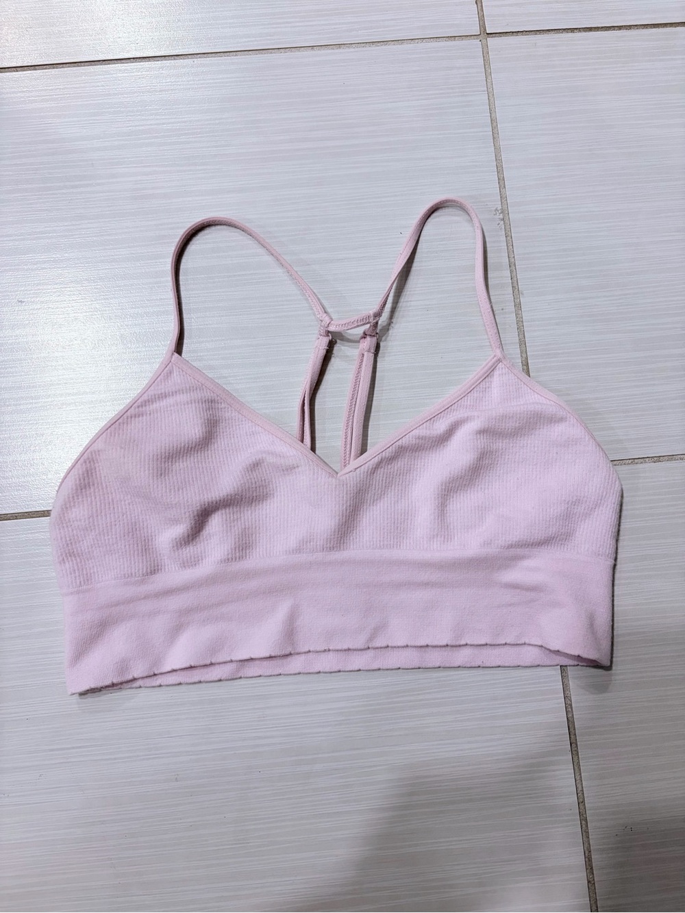 Anthropologie Pale Pink Soft Adjustable Racerback Bralette - XXS/XS